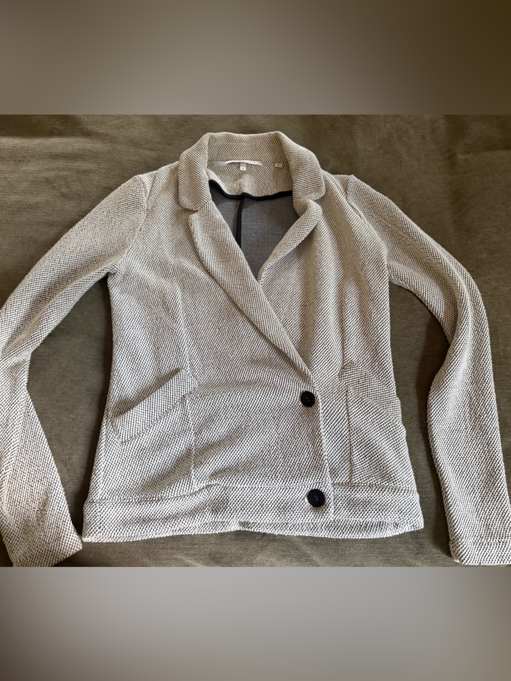 Bella Luxx Light Gray Textured Knit Blazer